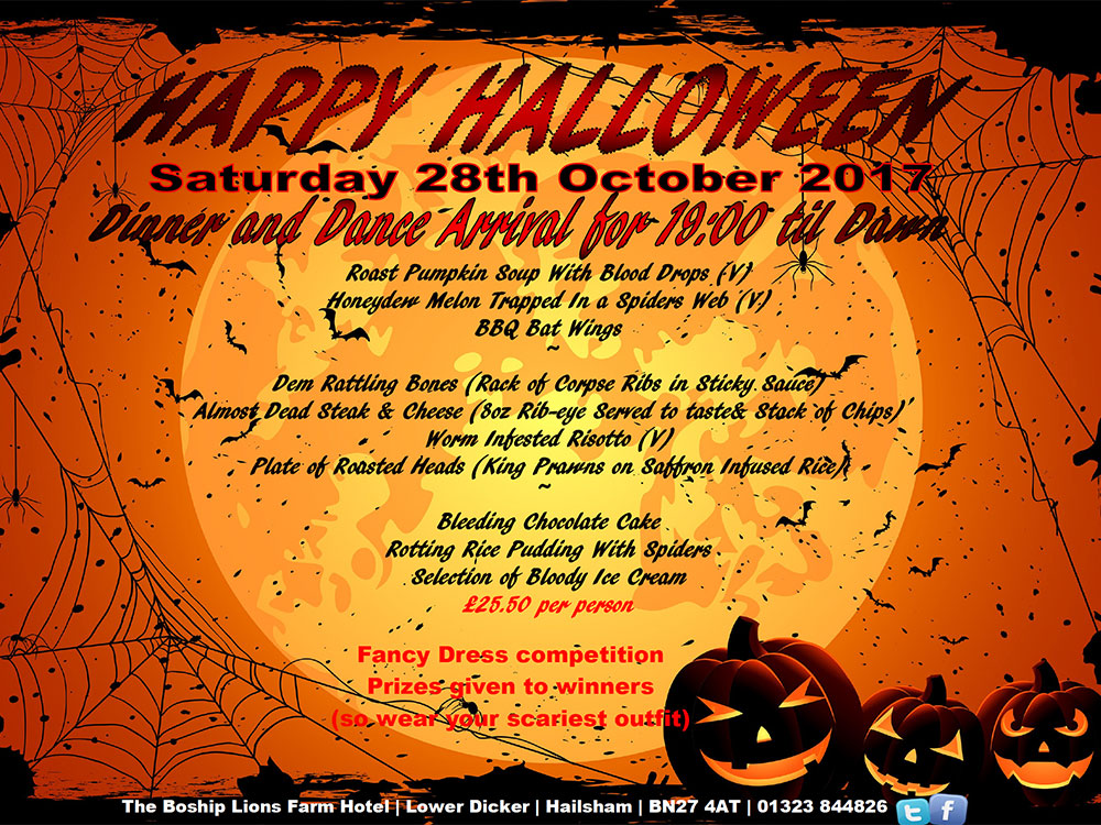 October – Halloween Fancy Dress Special! One night’s bed and breakfast accommodation at the Lions Group